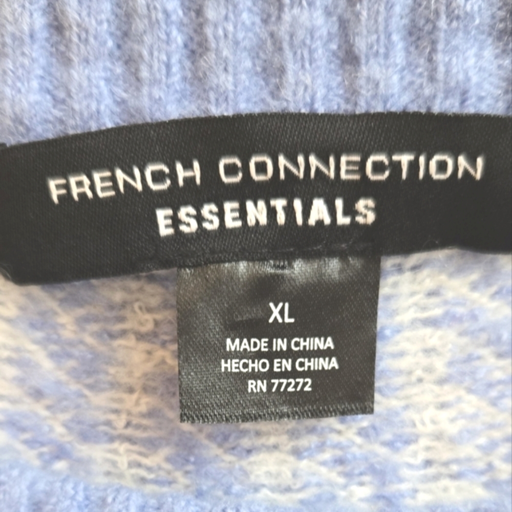 French Connection Essentials Neya Printed Fair Isle Cropped Sweater Size XL - Picture 15 of 16